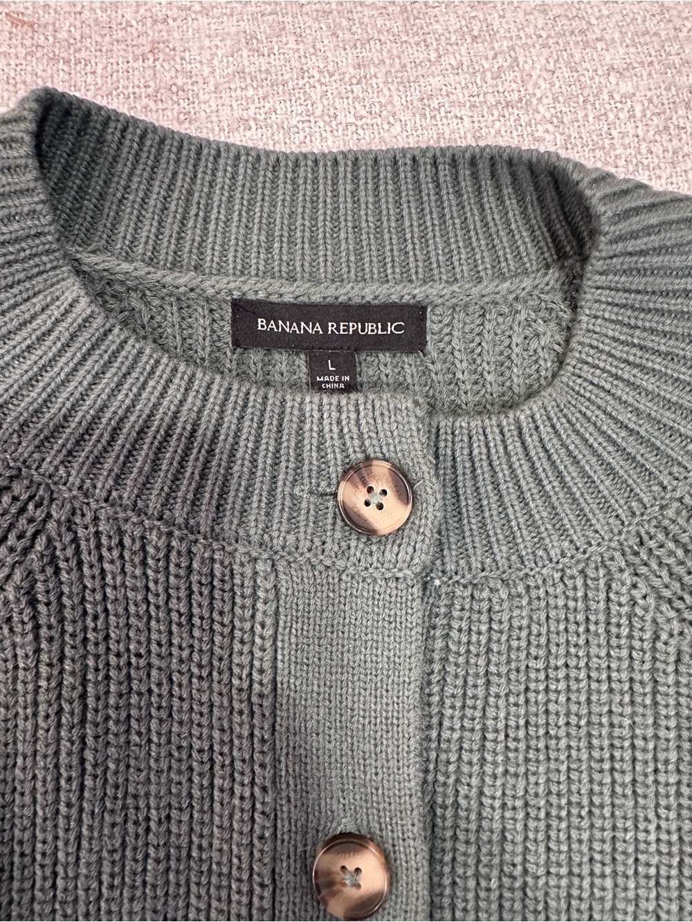 Banana Republic Olive Green Rib Knit Button Cardigan - Picture 3 of 4